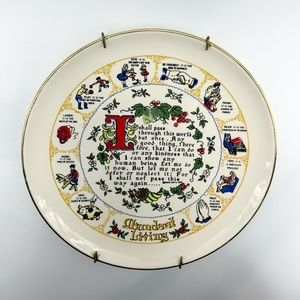 Abundant Living - Vintage porcelain plate.